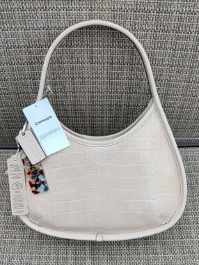 Coachtopia Croc-Embossed Ergo Shoulder Bag (Cloud) NWT